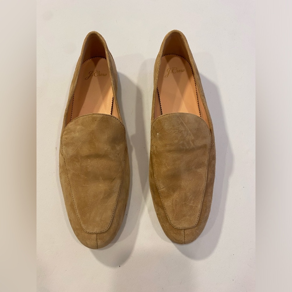 JCrew suede ashen brown smoking slipper